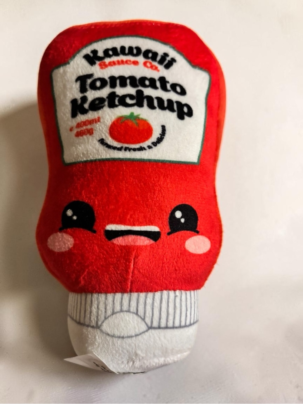 Kawaii Foodiez Tomato Ketchup Bottle Plush Red Food Toy 7 Inch